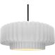 Radiance Collection - Pleated Tier Pendant Ceiling Light in Matte Black, Dedicated LED, Black Cord, Gloss White (outside and inside of fixture), 16.25W x 6H, Form+Finish+Function