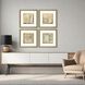 Abstract Collection Modern Antique Silver Leaf Wood With Champagne Wash And Painted Black Edge Framed Art