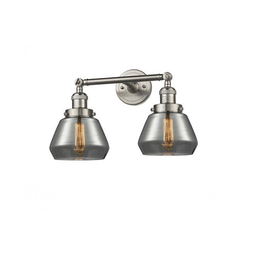 Franklin Restoration Fulton LED 17 inch Brushed Satin Nickel Bath Vanity Light Wall Light in Plated Smoke Glass, Franklin Restoration