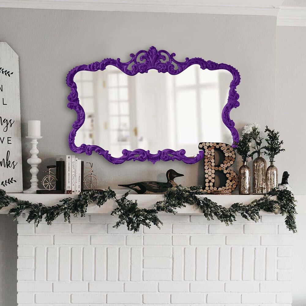 Talida 38 X 27 inch Glossy Royal Purple Wall Mirror
