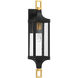 Glendale 1 Light 24.5 inch Matte Black with Burnished Brass Outdoor Wall Lantern