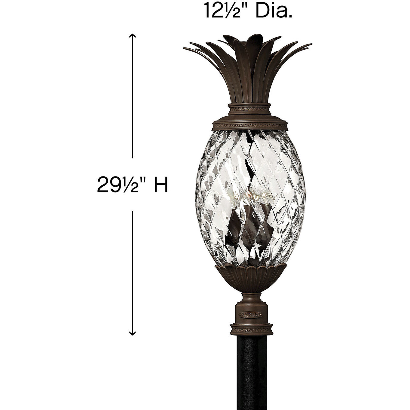 Plantation 4 Light 29.5 inch Copper Bronze Outdoor Post Mount Lantern in Non-LED, Extra Large