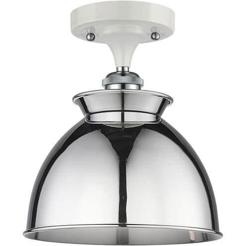 Adirondack 1 Light 8.5 inch White and Polished Chrome Semi-Flush Mount Ceiling Light