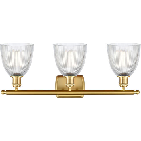 Ballston Castile LED 26 inch Satin Gold Bath Vanity Light Wall Light in Clear Glass, Ballston