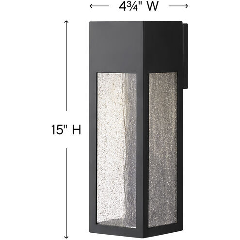 Rook LED 15 inch Satin Black Outdoor Wall Mount Lantern, Large