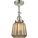 Franklin Restoration Chatham 1 Light 6 inch Polished Nickel Sconce Wall Light in Mercury Glass, Franklin Restoration