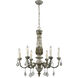 Genevieve 6 Light 28 inch Aged Gray and Clear Chandelier Ceiling Light
