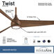 Twist 52 inch Distressed Koa Indoor Ceiling Fan, Wifi
