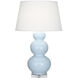 Triple Gourd 33 inch 150.00 watt Baby Blue Table Lamp Portable Light in Lucite