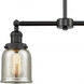 Franklin Restoration Small Bell 2 Light 21 inch Matte Black Chandelier Ceiling Light in Silver Plated Mercury Glass, Franklin Restoration