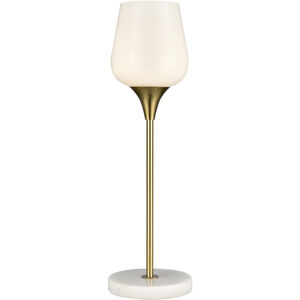 Finch Lane 20 inch 40.00 watt Satin Gold with White Table Lamp Portable Light
