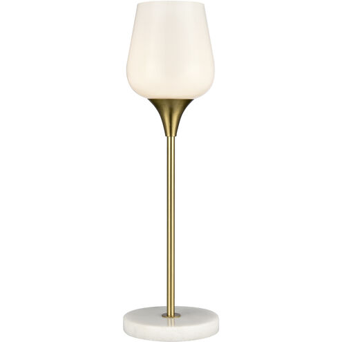 Finch Lane 20 inch 40 watt Satin Gold with White Table Lamp Portable Light