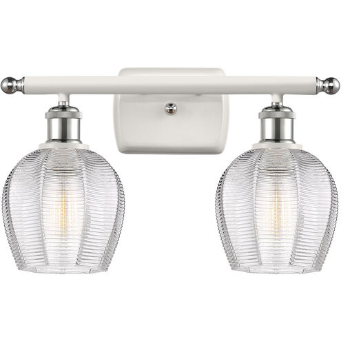 Ballston Norfolk LED 16 inch White and Polished Chrome Bath Vanity Light Wall Light in Clear Glass