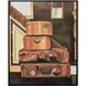 Leather Luggage Brown with Black Framed Wall Art