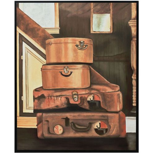 Leather Luggage Brown with Black Framed Wall Art