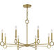 Noah 8 Light 40 inch Gold Armory Chandelier Ceiling Light