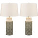 Tula 30 inch 150.00 watt Gray Glazed with Off White Table Lamp Portable Light, Set of 2