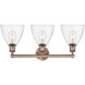 Bristol Glass 3 Light 25.5 inch Antique Copper Bath Vanity Light Wall Light in Clear