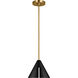Kelly by Kelly Wearstler Cambre 1 Light 6 inch Midnight Black and Burnished Brass Pendant Ceiling Light in Midnight Black / Burnished Brass
