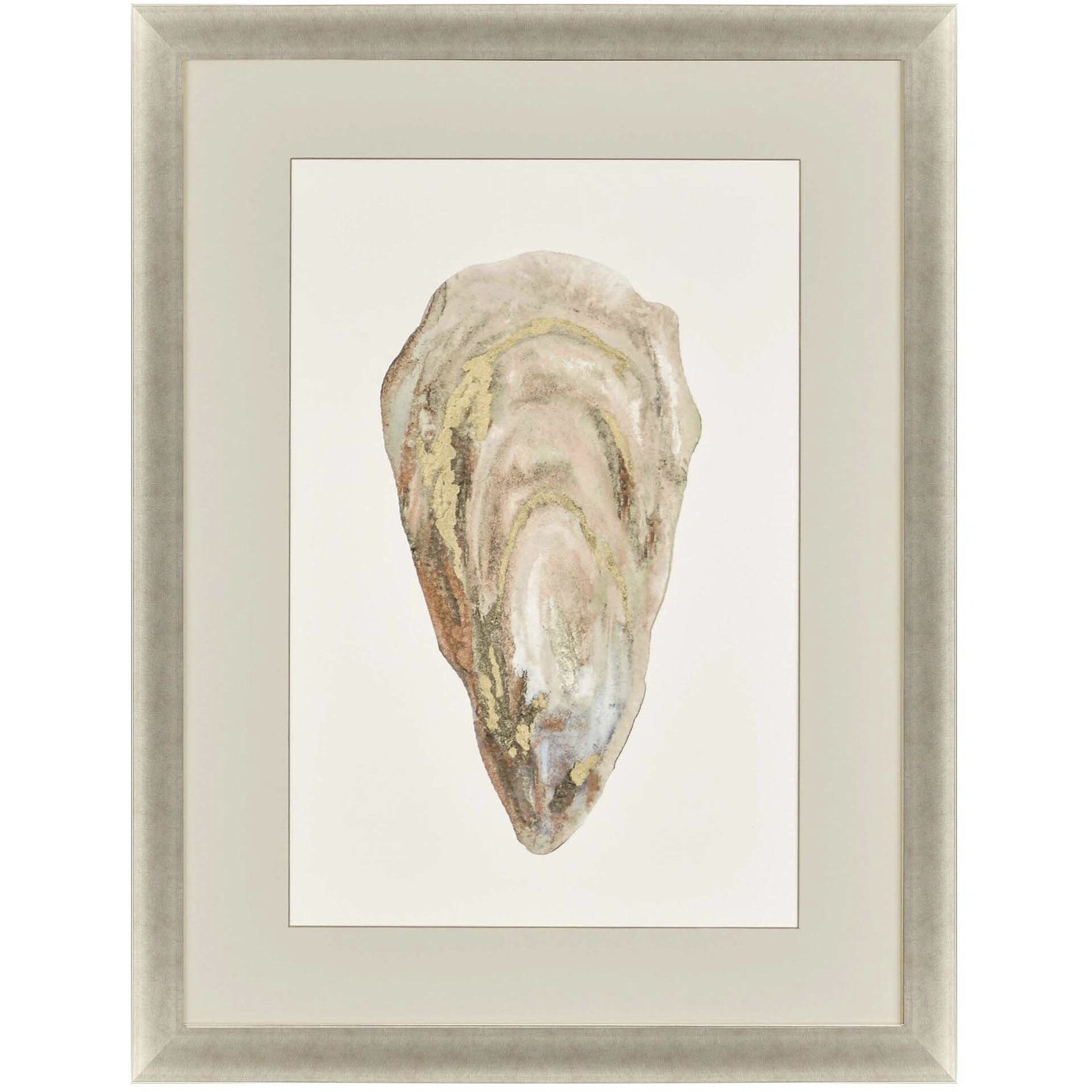 Crassostrea Virginica Neutral and Metallic and Beige and Gray Framed Art, The Studio