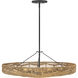 Ophelia 30 inch Black Indoor Foyer Pendant Ceiling Light in Natural