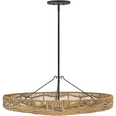 Ophelia 30 inch Black Indoor Foyer Pendant Ceiling Light in Natural