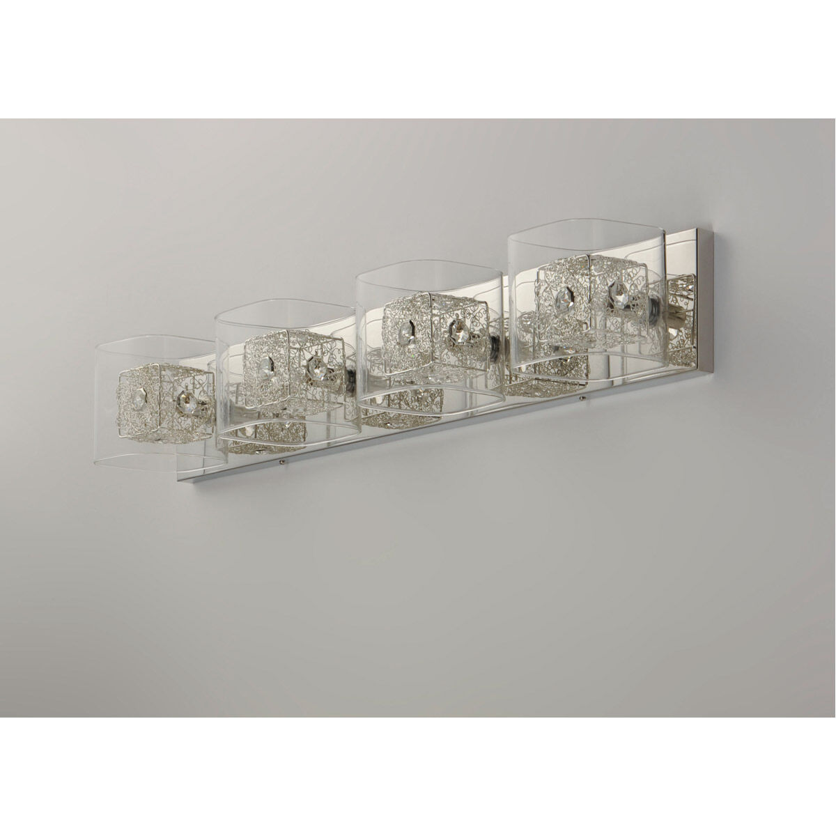 Gem 4 Light 31 inch Polished Chrome Bath Vanity Light Wall Light in Silver