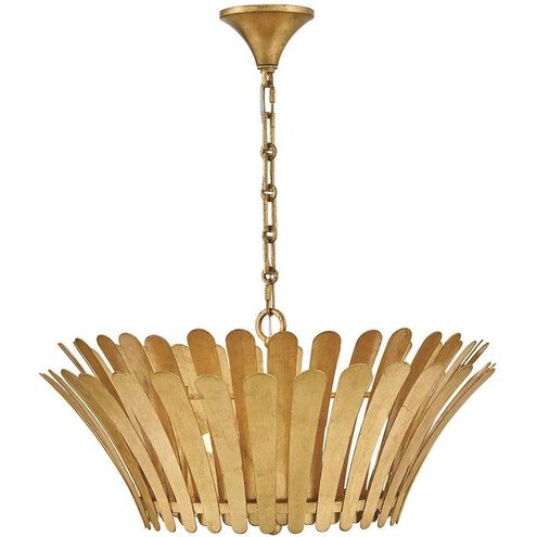 Reina 3 Light 25.5 inch Distressed Brass Chandelier Ceiling Light