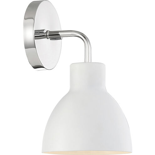 Sloan 1 Light 6 inch Polished Nickel and White Vanity Light Wall Light