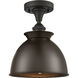 Edison Adirondack 1 Light 8.25 inch Oil Rubbed Bronze Semi-Flush Mount Ceiling Light
