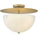 Inez LED 16.25 inch Lacquered Brass Foyer Light Ceiling Light, Semi-Flush Mount