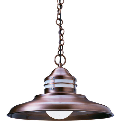 Newport 1 Light 17 inch Antique Copper Pendant Ceiling Light in Off White