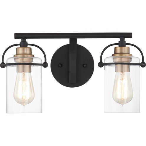 Emerson 2 Light 16 inch Matte Black Bath Light Wall Light, Medium