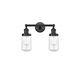 Franklin Restoration Dover 2 Light 14 inch Matte Black Bath Vanity Light Wall Light in Clear Glass, Franklin Restoration
