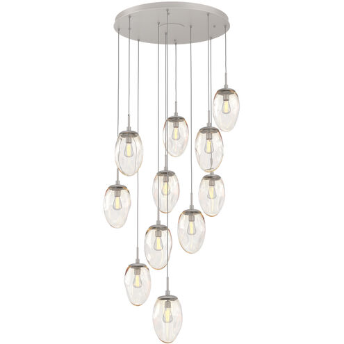 Meteo Incandescent 11 Light Beige Silver Chandelier Ceiling Light, Round Multi-Port