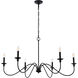 Rohan 6 Light 42 inch Matte Black Chandelier Ceiling Light