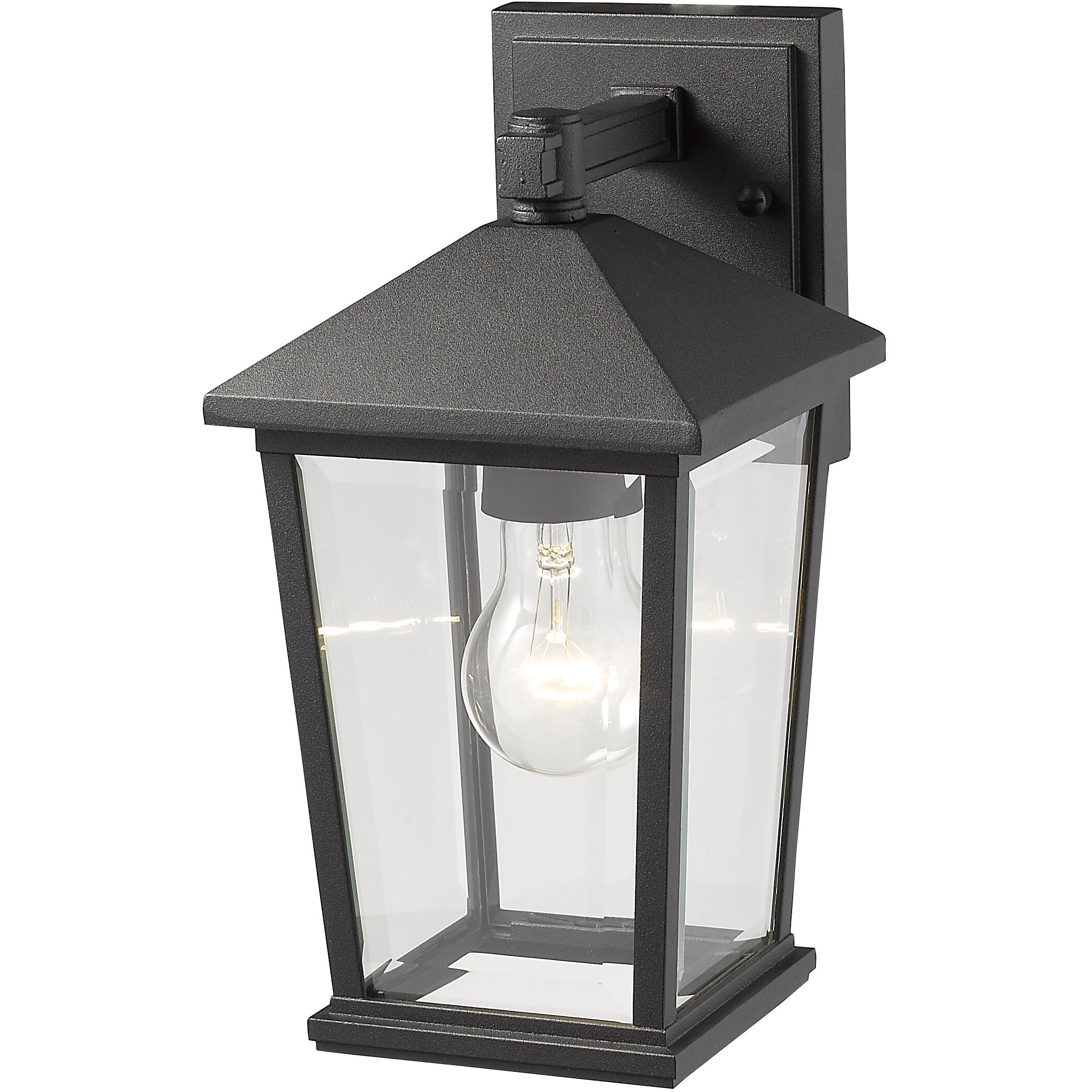 Beacon 1 Light 11.5 inch Black Outdoor Wall Light