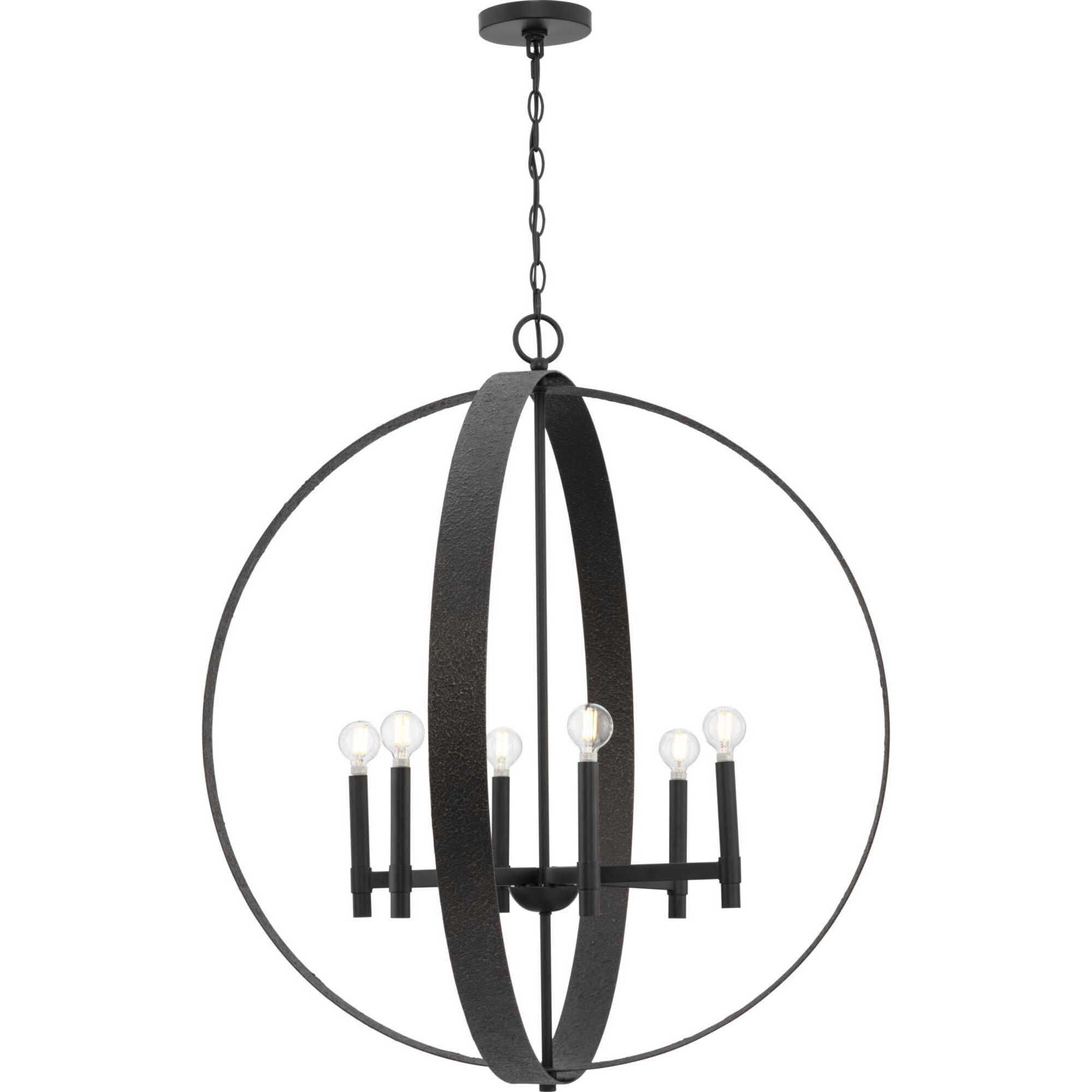 Allegheny 6 Light 32 inch Matte Black Chandelier Ceiling Light, Design Series
