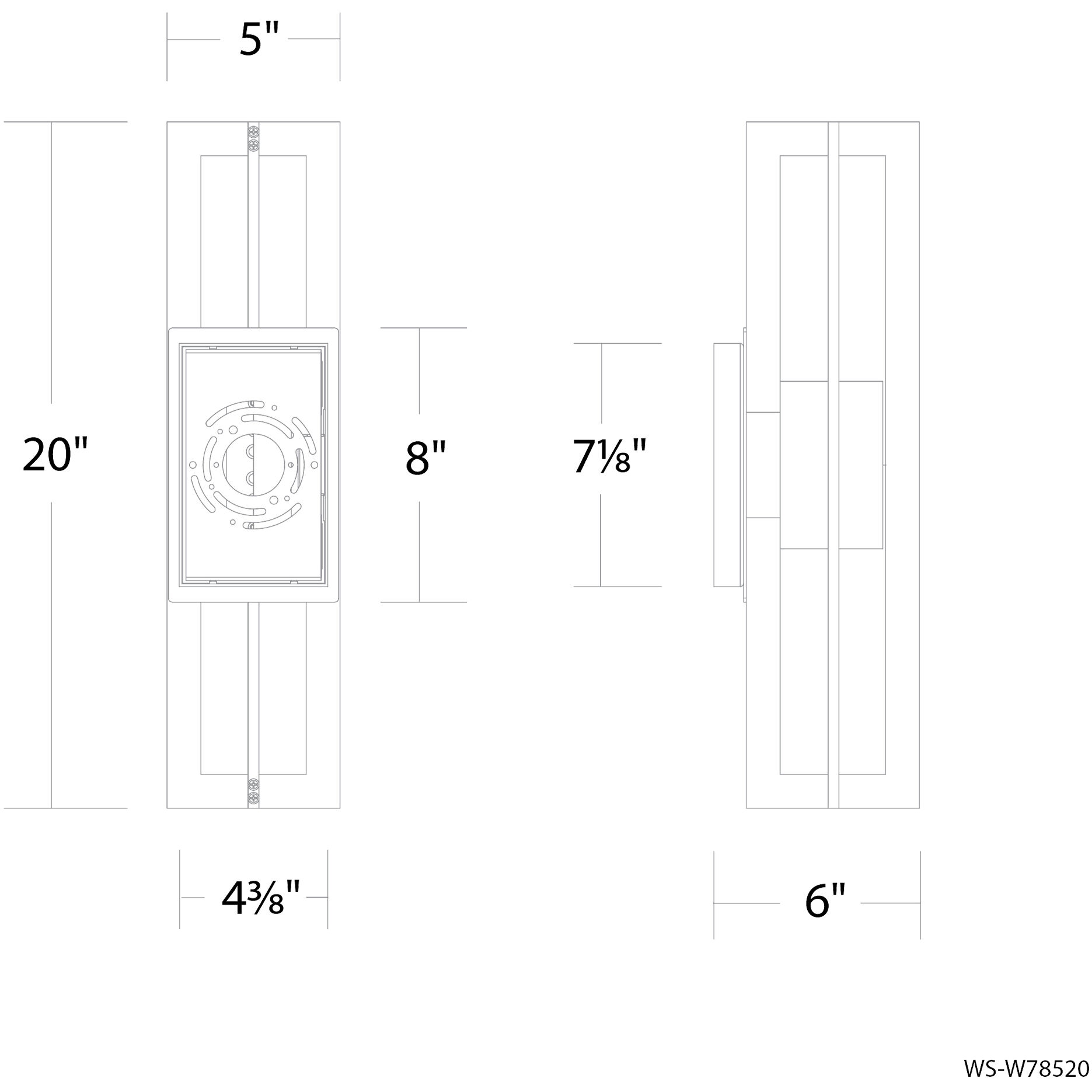 Gander LED 20 inch Black Outdoor Wall Lighting in 4000K