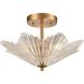Radiance 3 Light 16 inch Satin Brass Semi Flush Mount Ceiling Light