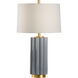 MarketPlace 28 inch 100 watt Slate Gray Crackle Glaze Table Lamp Portable Light