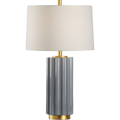 MarketPlace 28 inch 100 watt Slate Gray Crackle Glaze Table Lamp Portable Light