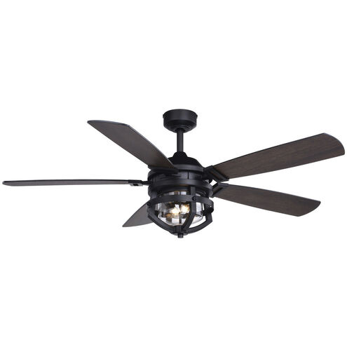 Barnes 21.26 inch Matte Black with Chestnut-Black Chestnut Blades Ceiling Fan