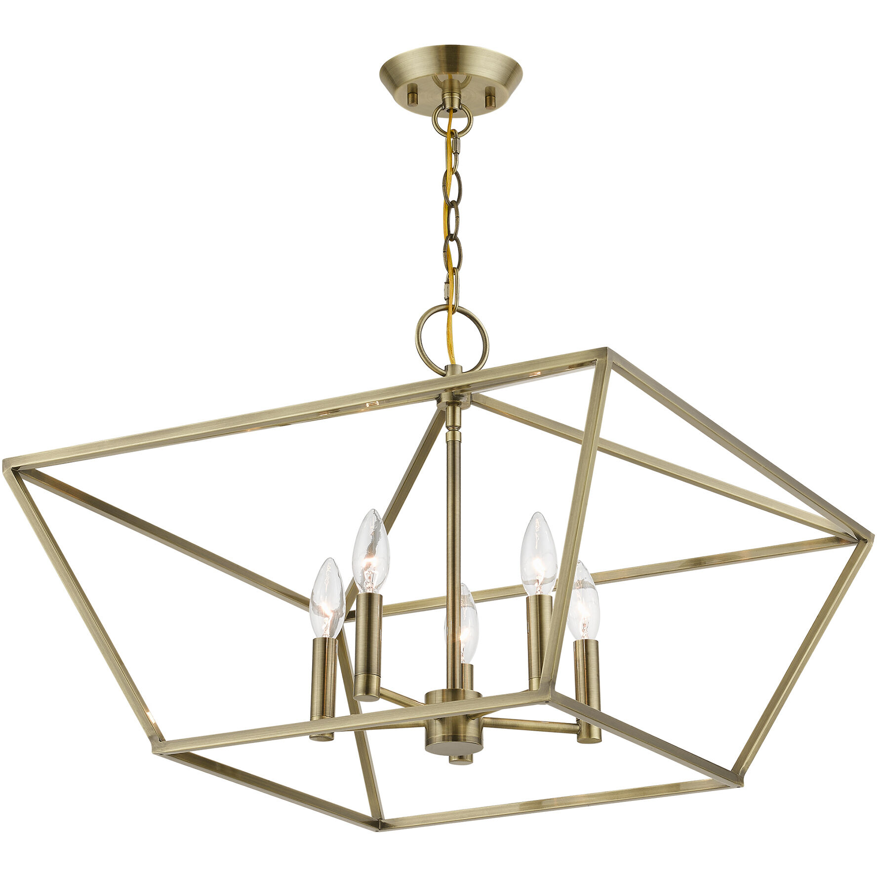 Devone 5 Light 22 inch Antique Brass Chandelier Ceiling Light