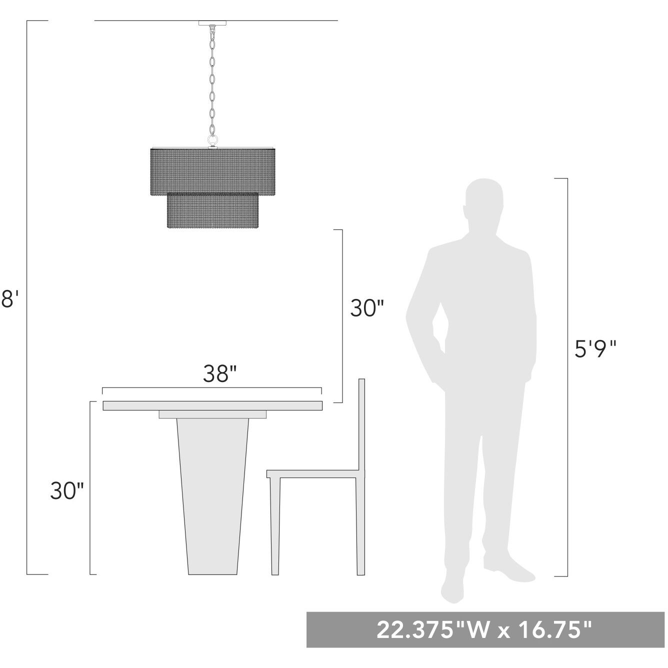 Erma 22.38 inch 60.00 watt Matte Black Chandelier Ceiling Light