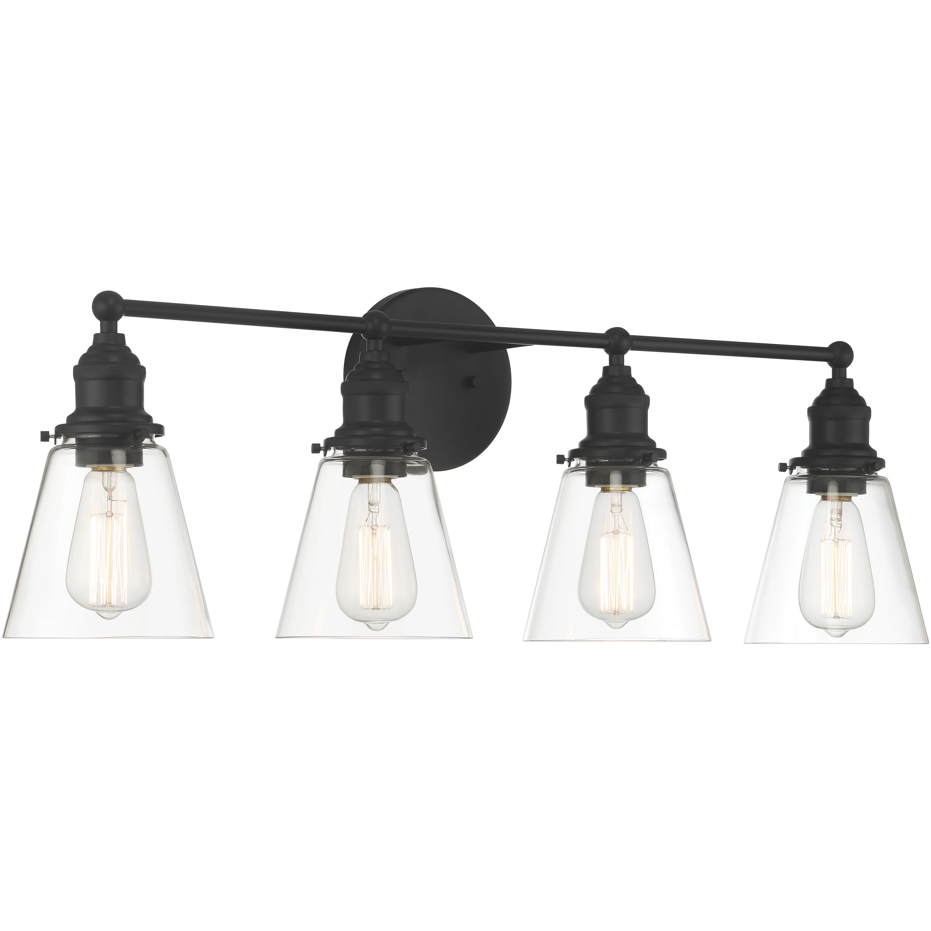 Barwell 4 Light 33 inch Coal Black Bath Vanity Light Wall Light