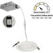 E-Series Matte Powder White Recessed Downlight, Selectable CCT