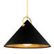 Charm 1 Light 38 inch Black and Gold Leaf Pendant Ceiling Light