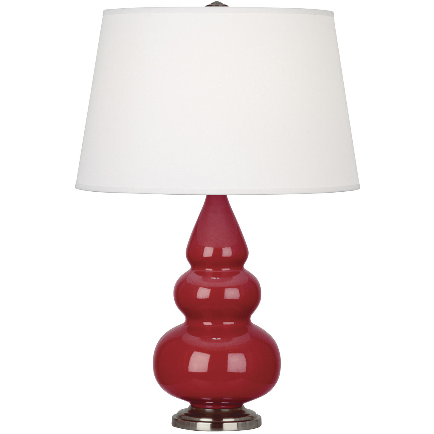 Small Triple Gourd 24.38 inch 150 watt Ruby Red Accent Lamp Portable Light in Antique Silver