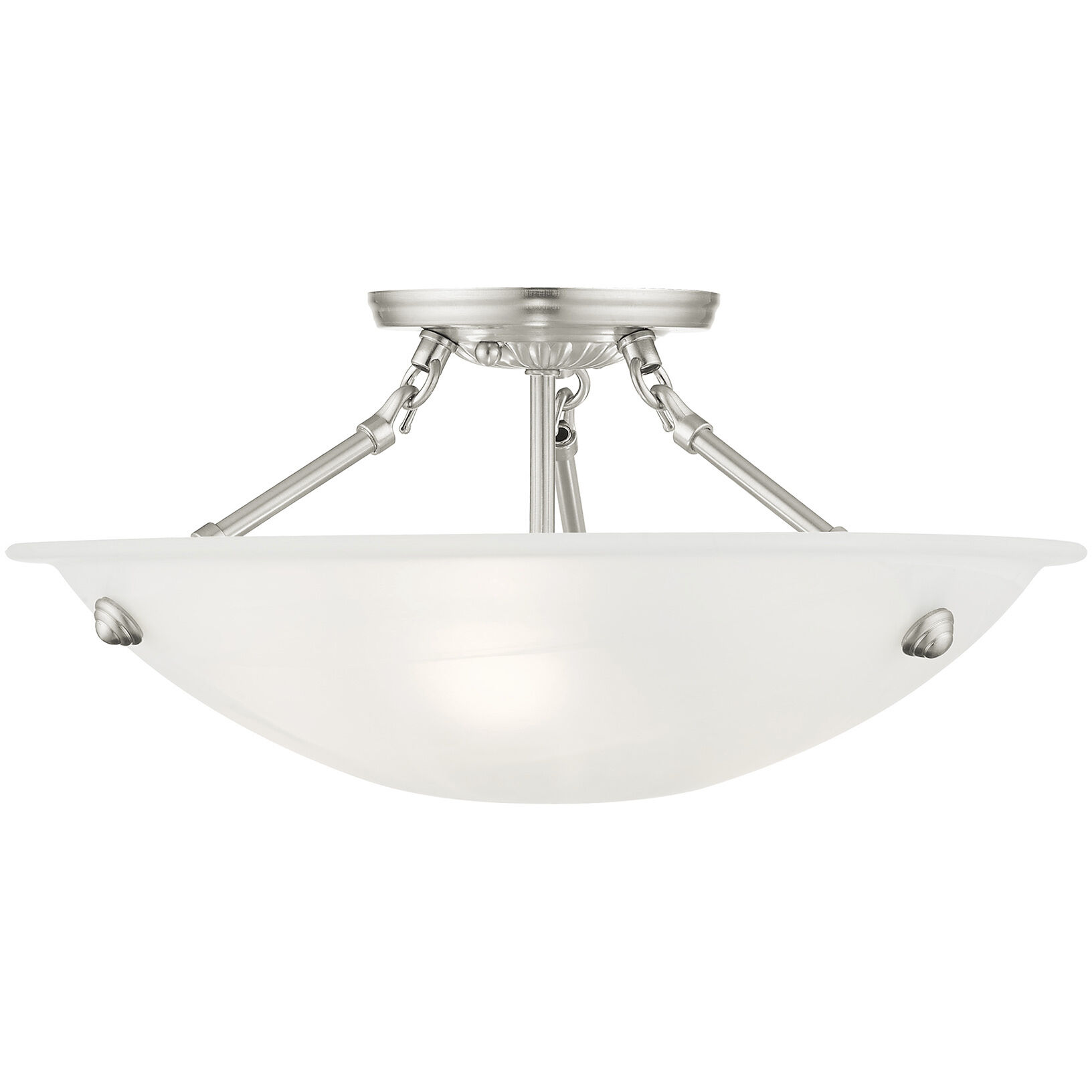 Oasis 3 Light 16 inch Brushed Nickel Semi-Flush Mount Ceiling Light